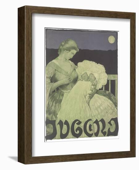 Woman with Twin Babies-null-Framed Art Print
