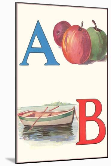 A, Apples, B, Boat-null-Mounted Art Print