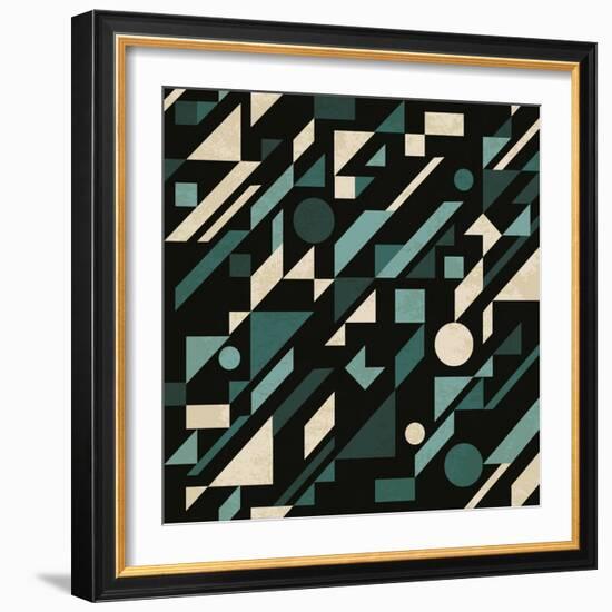 Abstract Pattern with Geometric Shapes-Magnia-Framed Art Print