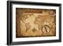 Aged Treasure Map, Ruler, Rope And Old Brass Compass Still Life-Andrey_Kuzmin-Framed Art Print