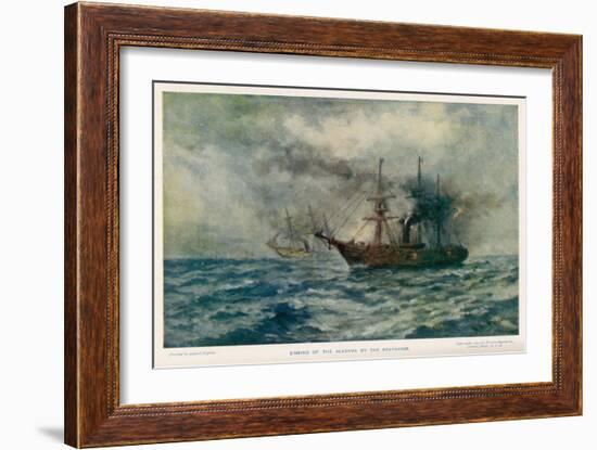 Engagement Between the Federal Steam-Sloop Kearsarge and the Confederate War-Steamer Alabama-Robert Hopkin-Framed Art Print