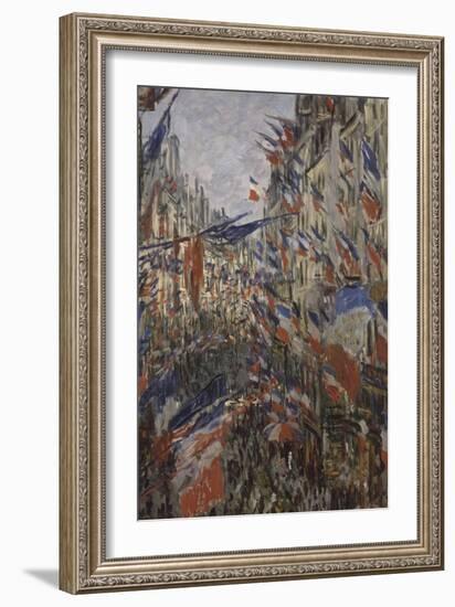 Rue Saint-Denis, fête du 30 juin 1878-Claude Monet-Framed Giclee Print