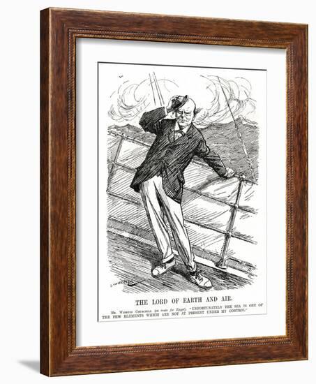 Winston Churchill - Punch Cartoon-L Raven Hill-Framed Art Print