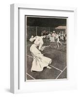 Woman Playing Tennis in Long White Skirt-Ferdinand Von Reznicek-Framed Art Print