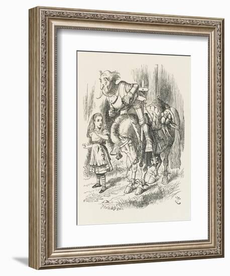 White Knight Alice and the White Knight-John Tenniel-Framed Art Print