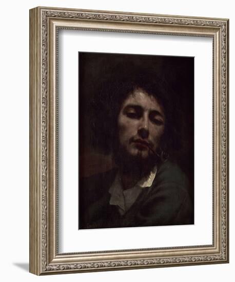 L'homme à la pipe-Gustave Courbet-Framed Giclee Print