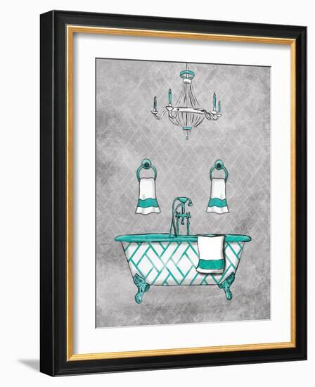 Teal Chip Borderless-Jace Grey-Framed Art Print