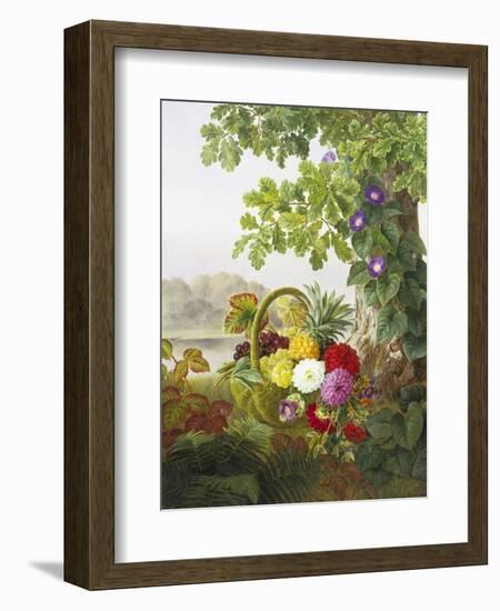 Dahlias, Asters and Morning Glory-Johan Laurentz Jensen-Framed Giclee Print