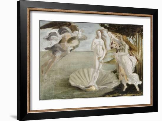 Copie d'après Botticelli : Naissance de Vénus (Offices, Florence)-Sandro Botticelli-Framed Giclee Print