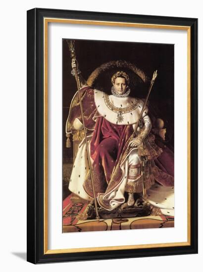 Napoleon I on His Imperial Throne-Jean-Auguste-Dominique Ingres-Framed Art Print