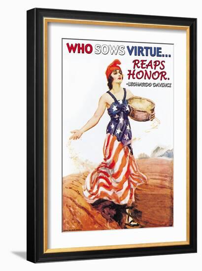 Sowing Virture Reaps Honor-Leonardo da Vinci-Framed Art Print