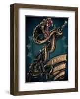 Snake and Rifle T-Shirt Template-FlyLand Designs-Framed Giclee Print