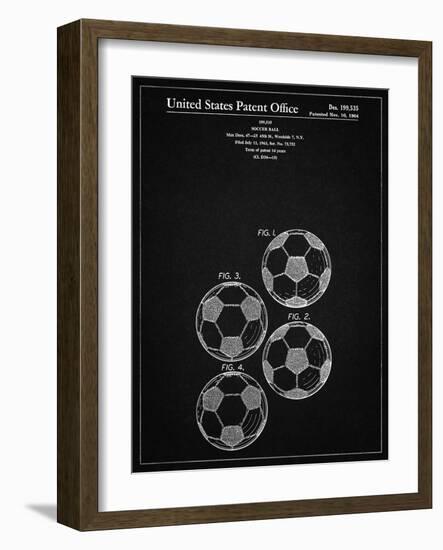 PP587-Vintage Black Soccer Ball 4 Image Patent Poster-Cole Borders-Framed Giclee Print