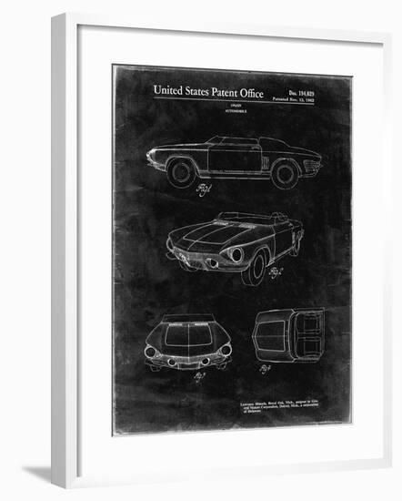 PP489-Black Grunge 1962 Chevrolet Covair Super Spyder Concept Patent Print-Cole Borders-Framed Giclee Print