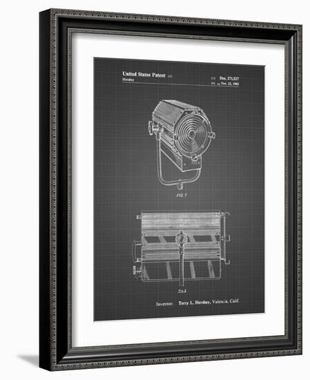 PP961-Black Grid Mole-Richardson Film Light Patent Poster-Cole Borders-Framed Giclee Print