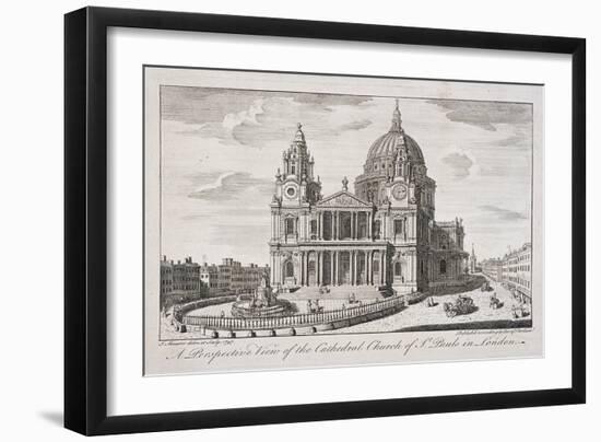 St Paul's Cathedral Exterior, London, 1747-John Maurer-Framed Giclee Print