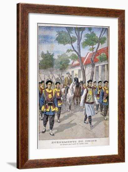 A Foreigner under the Guard of Regular Chinese Army, China, 1900-Oswaldo Tofani-Framed Giclee Print