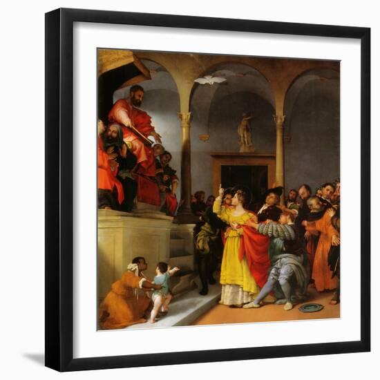 Altar of St. Lucia. Saint Lucia before the Judge-Lorenzo Lotto-Framed Giclee Print