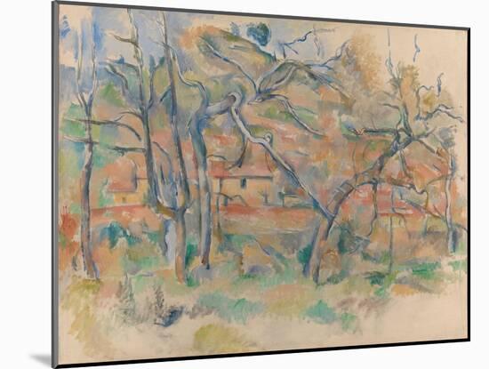 Trees and Houses, Provence-Paul Cézanne-Mounted Giclee Print