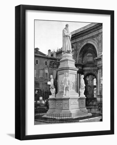 Statue of Leonardo Da Vinci, Milan, Italy, Late 19th Century-John L Stoddard-Framed Giclee Print