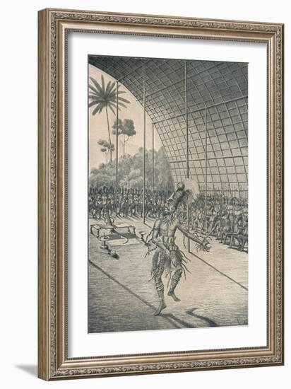 'The Mangbattu King Munsa Dances Before His Wives and Warriors', c1870, (1903)-Unknown-Framed Giclee Print