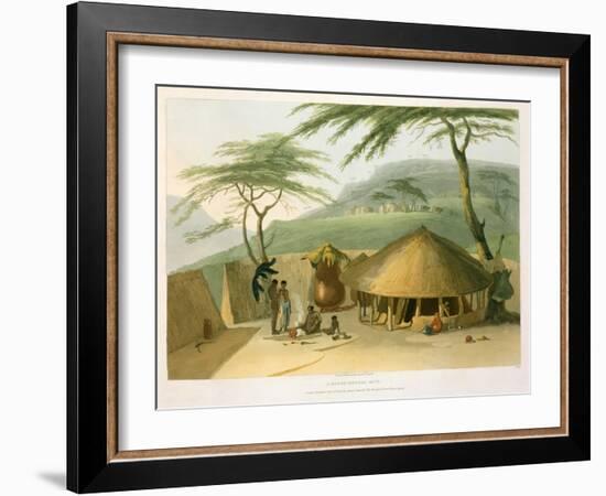 A Boosh-Wannah Hut Plate 7 from "African Scenery and Animals"-Samuel Daniell-Framed Giclee Print