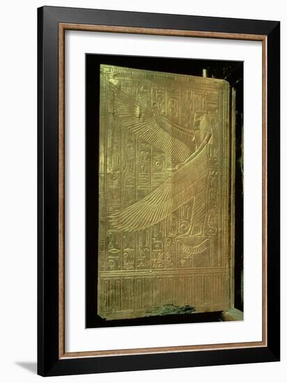 Goddess Isis, Inside of One of the Double Doors of the Third Gilded Shrine, Tomb of Tutankhamun-Egyptian 18th Dynasty-Framed Giclee Print