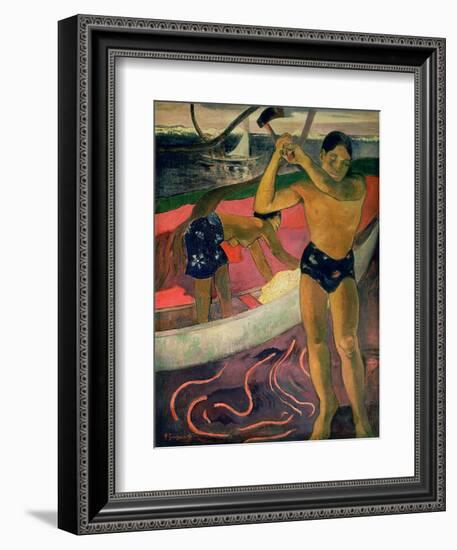 The Man with an Axe, 1891-Paul Gauguin-Framed Giclee Print