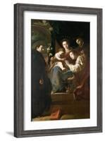 Mystical Marriage of St. Catherine and the Christ Child with Peter the Martyr, 1617-21-Domenico Fetti-Framed Giclee Print