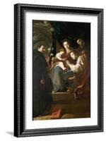 Mystical Marriage of St. Catherine and the Christ Child with Peter the Martyr, 1617-21-Domenico Fetti-Framed Giclee Print