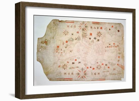 Miniature Nautical Map of the Mediterranean, 1584-Bartolomeo Olives-Framed Giclee Print