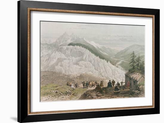 The Glacier and the Chamonix Valley, Engraved by Adolphe Bayot (1810-66) Mid 19th Century-Felix Benoist-Framed Giclee Print