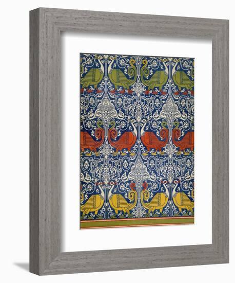 Example of Printed Egyptian Fabric, 19th Century (Chromolitho)-Emile Prisse d'Avennes-Framed Premium Giclee Print