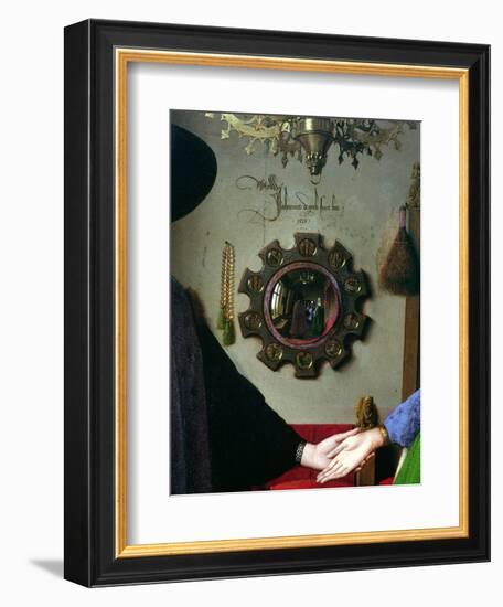 Arnolfini Marriage, Detail of Mirror, 1434-Jan van Eyck-Framed Giclee Print