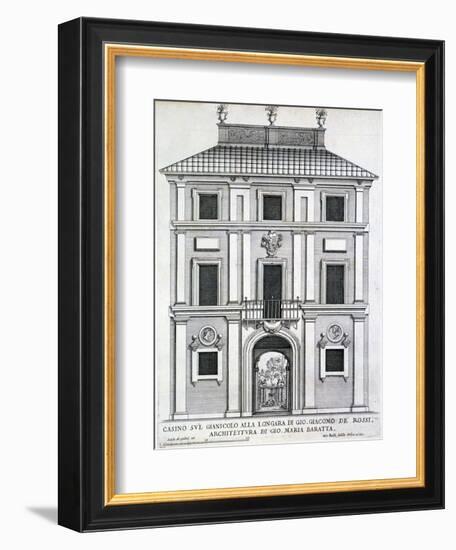 Garden Casino Belonging to Giacomo De Rossi on the Gianicolo Alla Longara, from 'Palazzi Di…-Giovanni Battista Falda-Framed Giclee Print