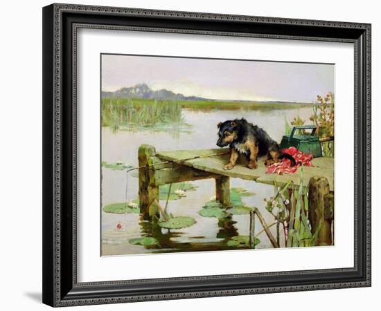 Terrier - Fishing, C.1890-Philip Eustace Stretton-Framed Giclee Print