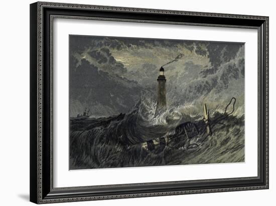 The Eddystone Lighthouse-J. M. W. Turner-Framed Giclee Print