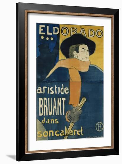 Eldorado, Aristide Bruant, 1892-Henri de Toulouse-Lautrec-Framed Giclee Print