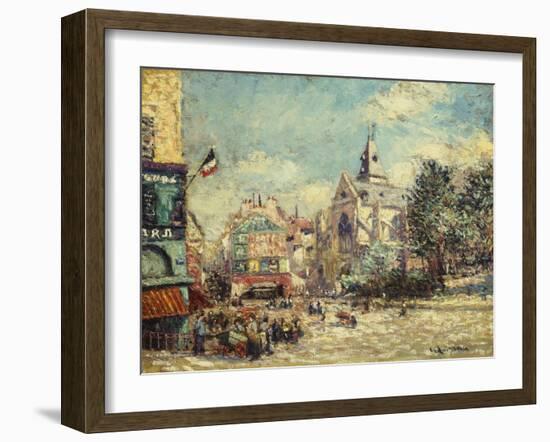 The Church of Saint Medard and the Mouffetard Road in Paris-Gustave Loiseau-Framed Giclee Print