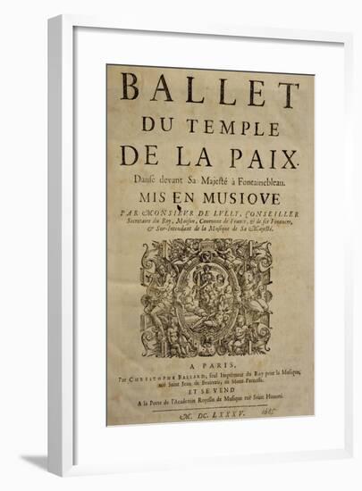 Title Page of the Ballet of the Tempio Della Pace-null-Framed Giclee Print