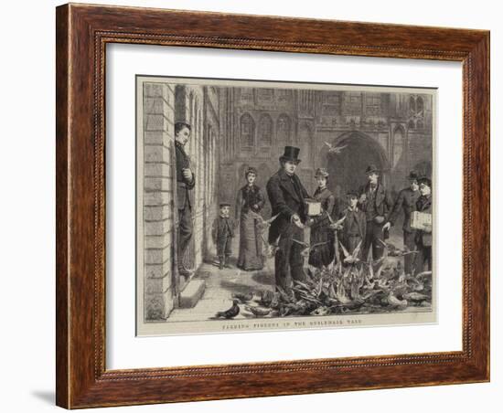 Feeding Pigeons in the Guildhall Yard-George Goodwin Kilburne-Framed Giclee Print