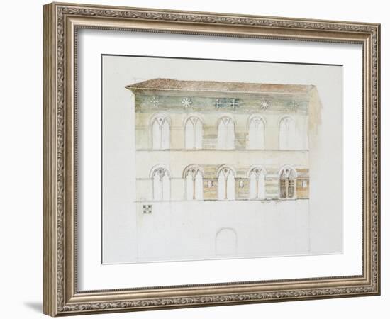 The Palazzo Gambacorti, Pisa, 27 - 30 April 1872 (Watercolour over Graphite on Wove Paper)-John Ruskin-Framed Giclee Print