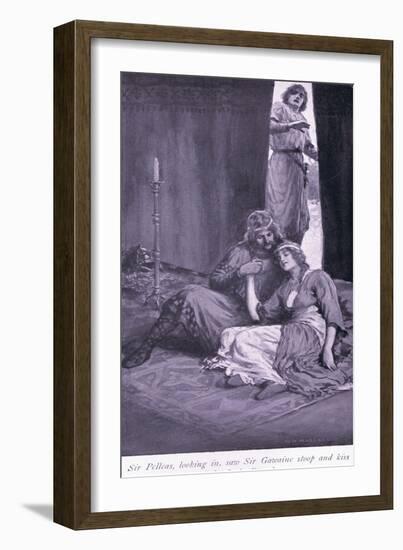 Sir Pelleas, Looking In, Saw Sir Gawaine Stoop and Kiss the Lady Ettard-William Henry Margetson-Framed Giclee Print