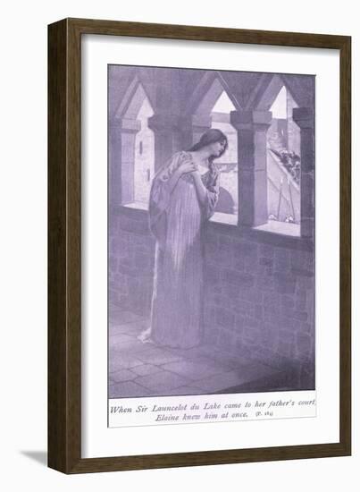 When Sir Launcelot Du Lake Came to Her Father's Court Elaine Knew Him at Once-William Henry Margetson-Framed Giclee Print