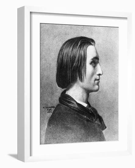 Franz Liszt - portrait-Henri Lehmann-Framed Giclee Print