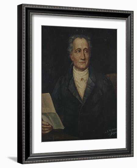 Portrait of German Writer Johann Wolfgang Von Goethe, Painted by Bayer, Late 19th Century-Joseph Carl Stieler-Framed Giclee Print