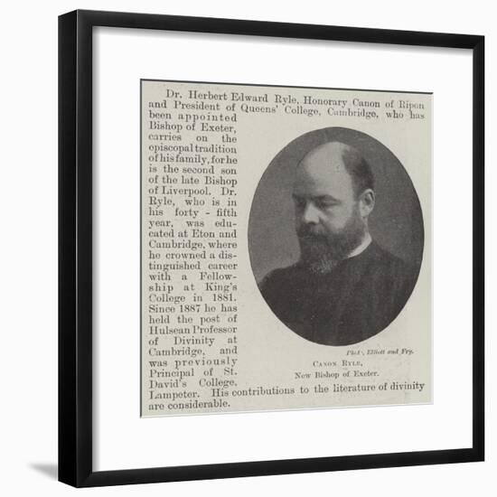 Canon Ryle, New Bishop of Exeter-null-Framed Giclee Print