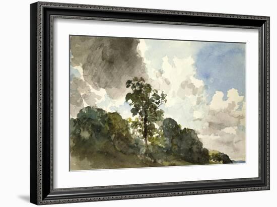 A Study of Clouds and Trees-John Constable-Framed Art Print