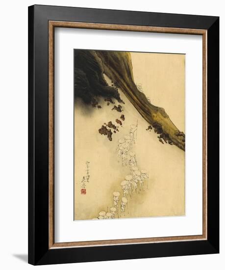 Pilgrims on the Slopes of Mount Fuji-Shibata Zeshin-Framed Art Print