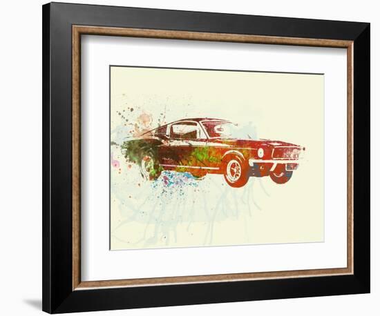 Ford Mustang Watercolor-NaxArt-Framed Art Print